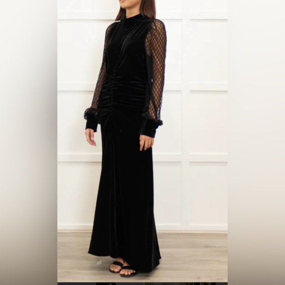 ME+EM Black Long Sleeve Velvet Dress - Picture 3 of 9